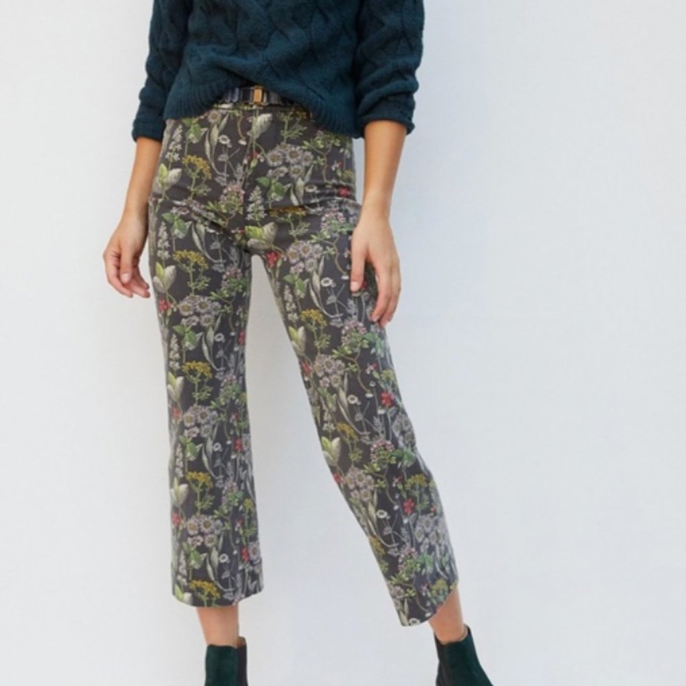⭐️ 🌻 Pilcro Water Floral Ultra High-Rise Boho Art Farm Chic Hipster Pant Jeans
